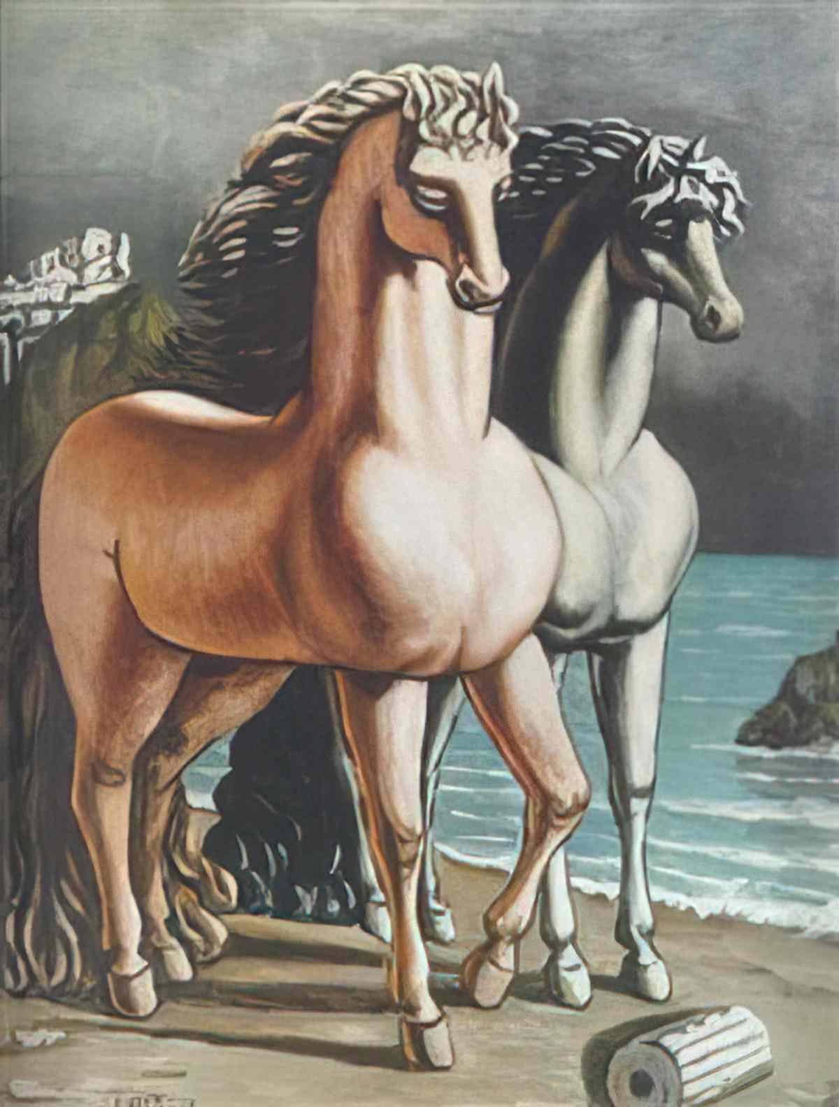 giorgio de chirico cavalli sulla spiaggia1 Art A4 Photo Print