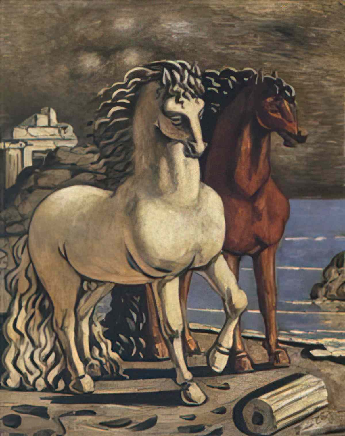 giorgio de chirico due cavalli in riva al mare10 Art A4 Photo Print