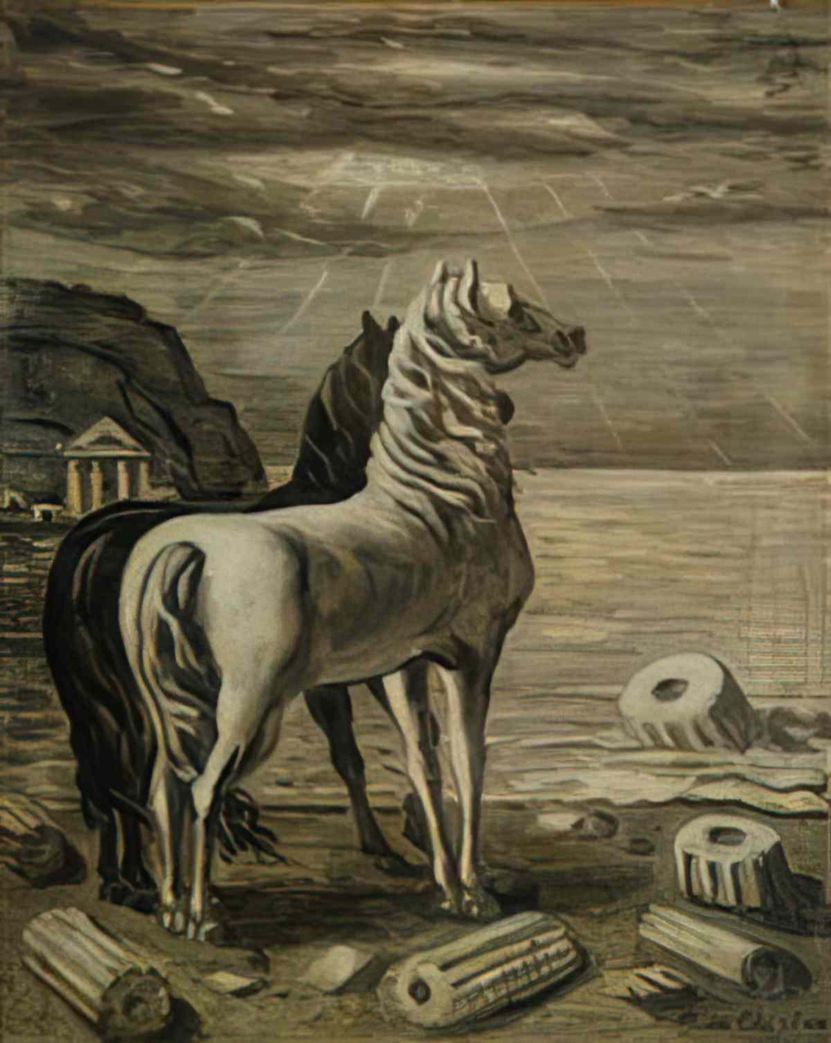 giorgio de chirico due cavalli in riva al mare5 Art A4 Photo Print