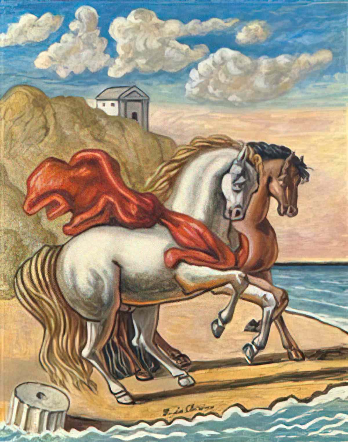 giorgio de chirico due cavalli in riva al mare7 Art A4 Photo Print