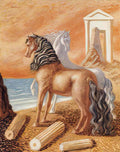 giorgio de chirico cavallo con cavaliere all abbeveratoio Art A4 Photo Print
