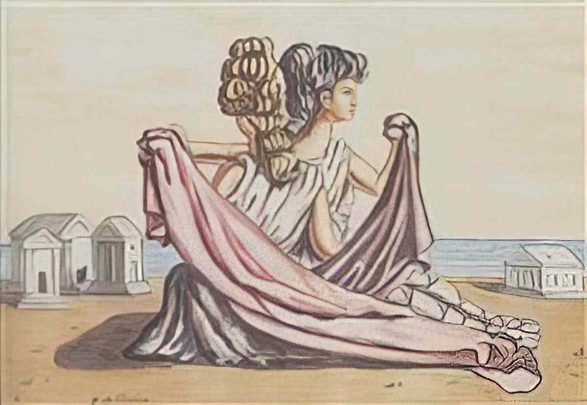 giorgio de chirico due donne presso il mare1 Art A4 Photo Print