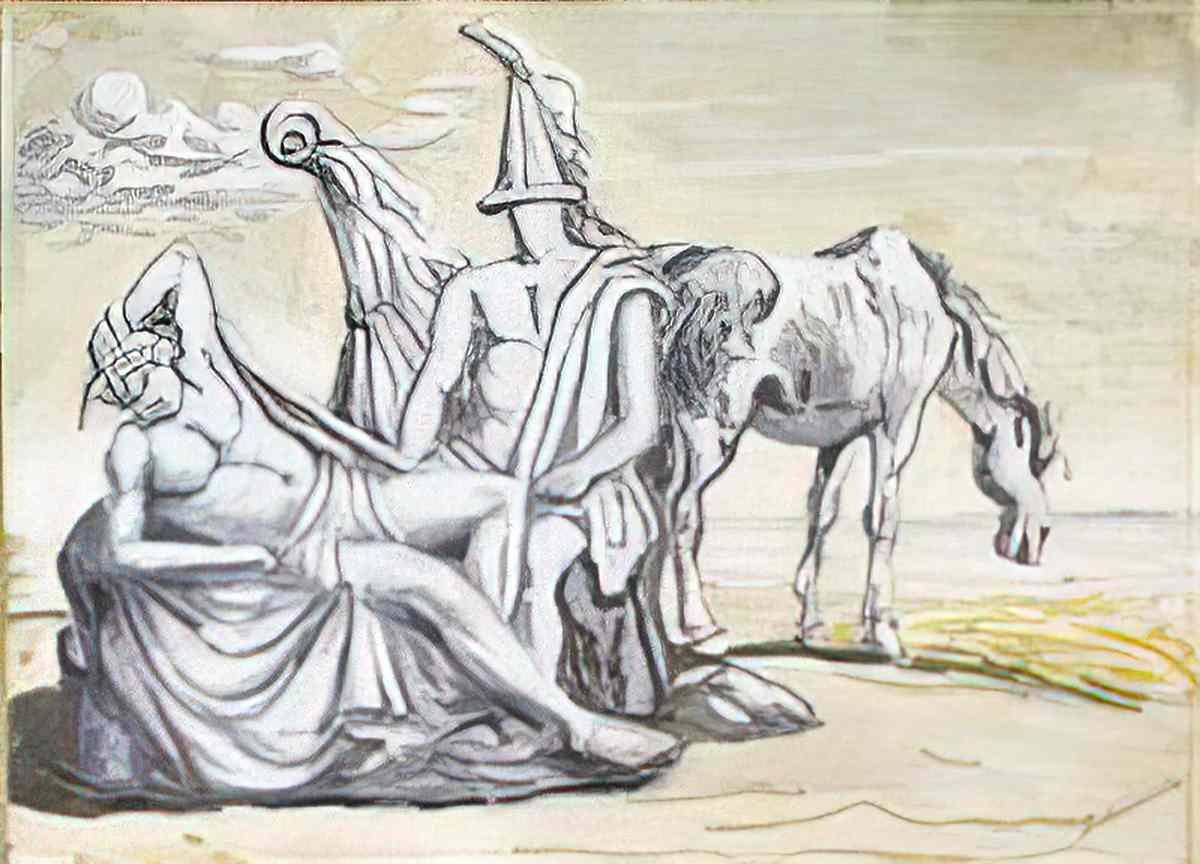 giorgio de chirico cavallo con palafreniere orientale1 Art A4 Photo Print