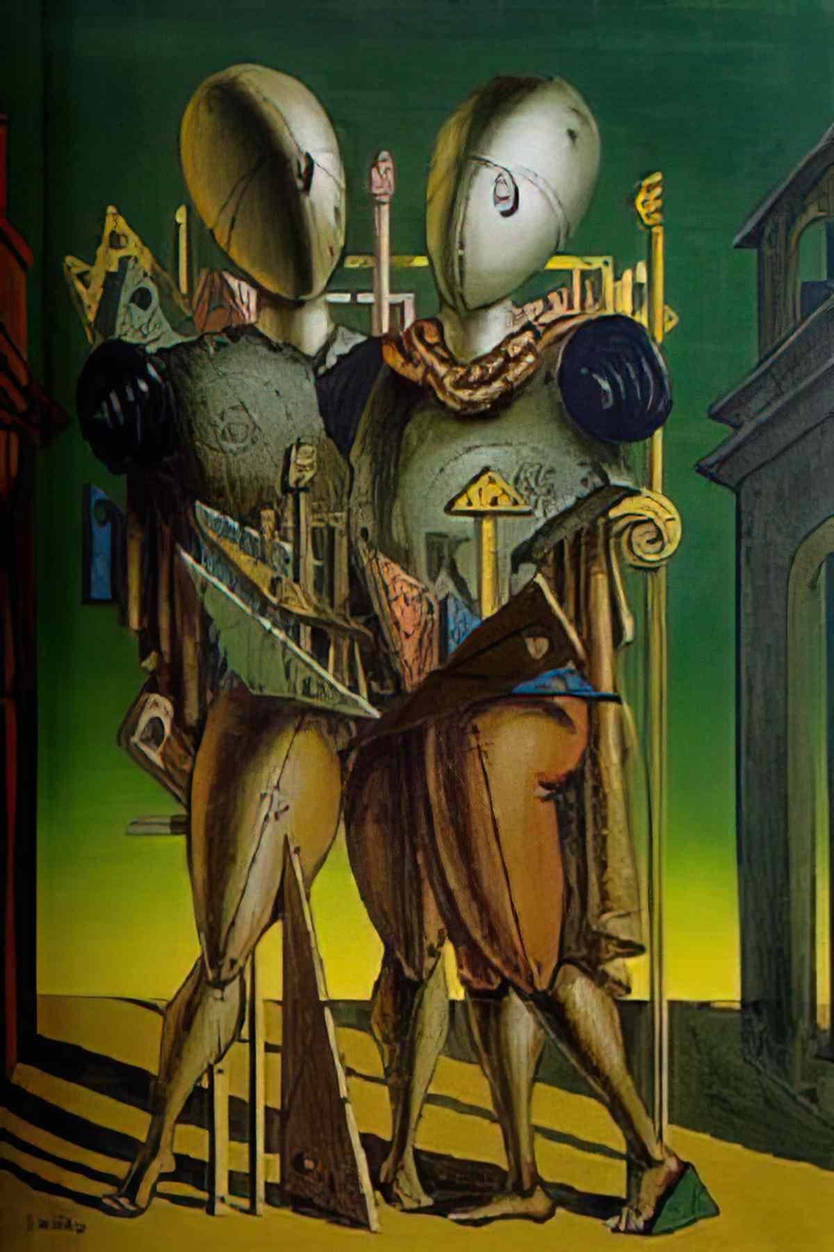 giorgio de chirico cavallo e dioscuro Art A4 Photo Print
