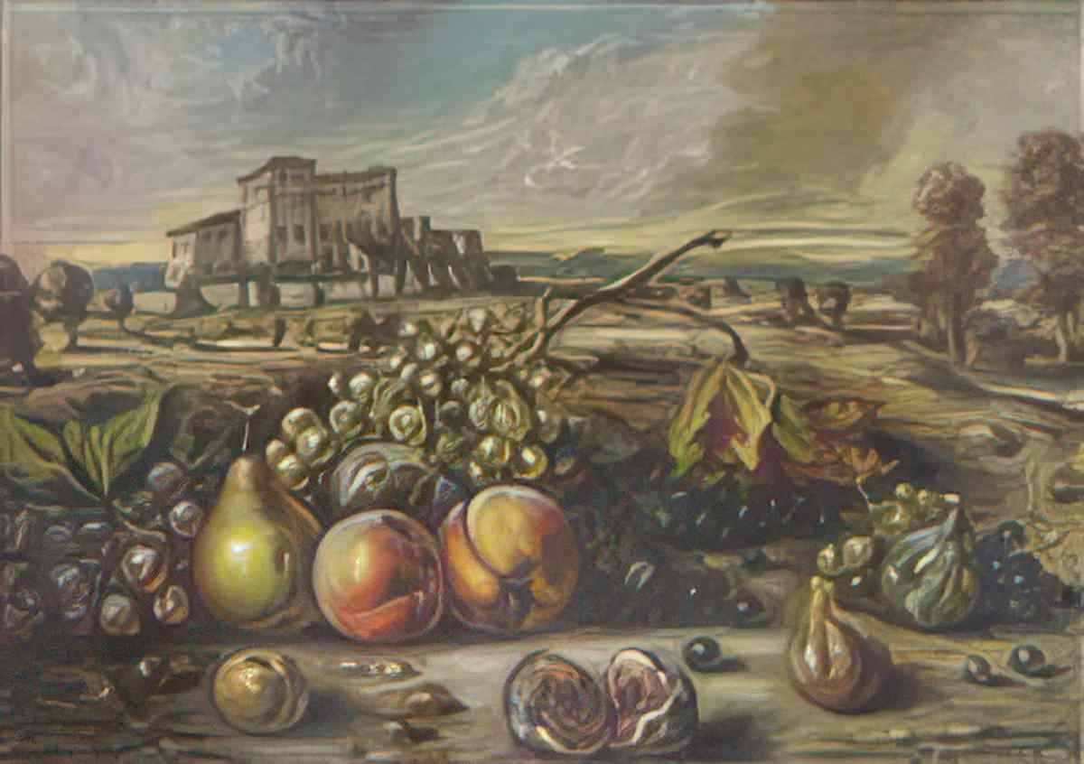 giorgio de chirico frutta in un paese1 Art A4 Photo Print