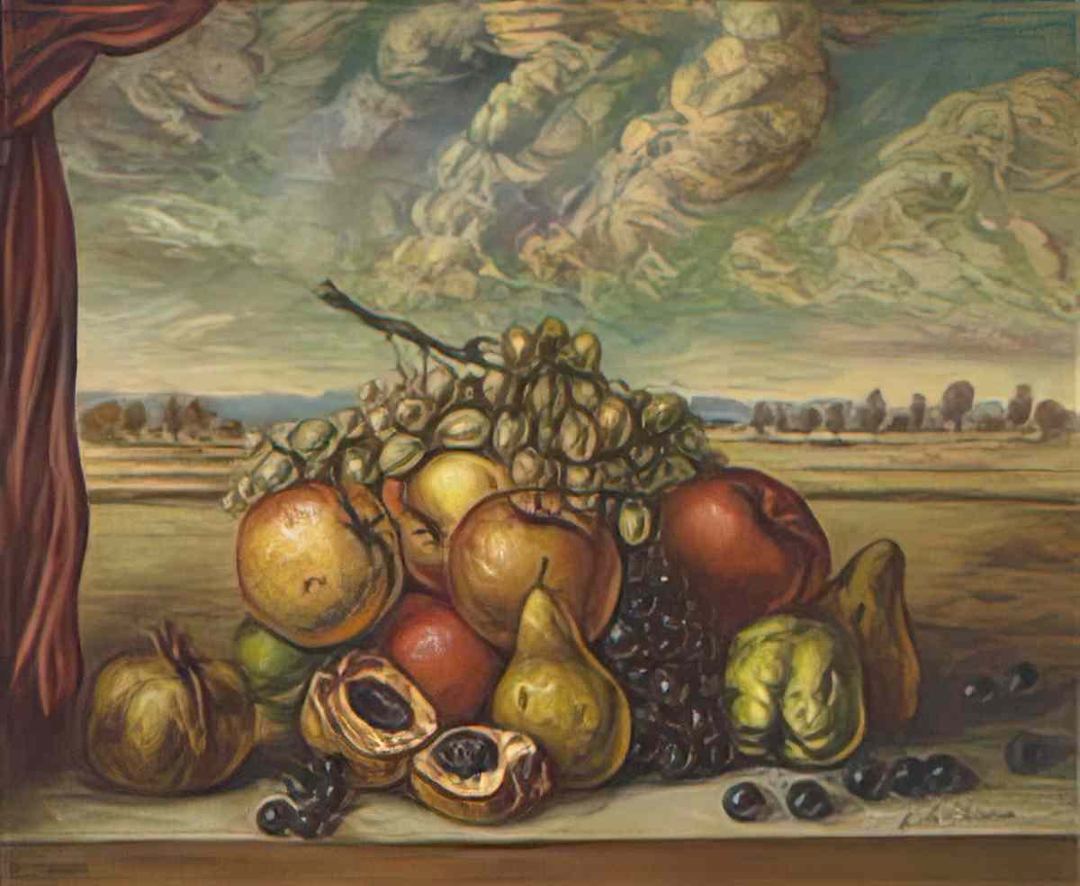 giorgio de chirico frutta in un paese3 Art A4 Photo Print