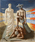 giorgio de chirico cheval et cavalier su uno spiaggia Art A4 Photo Print