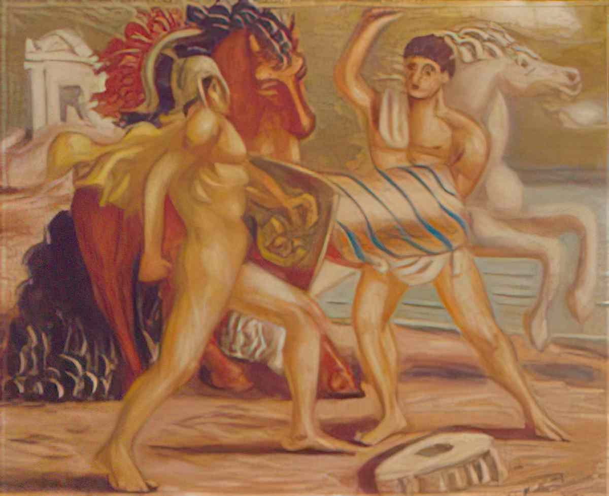 giorgio de chirico chevaux devant la mer1 Art A4 Photo Print