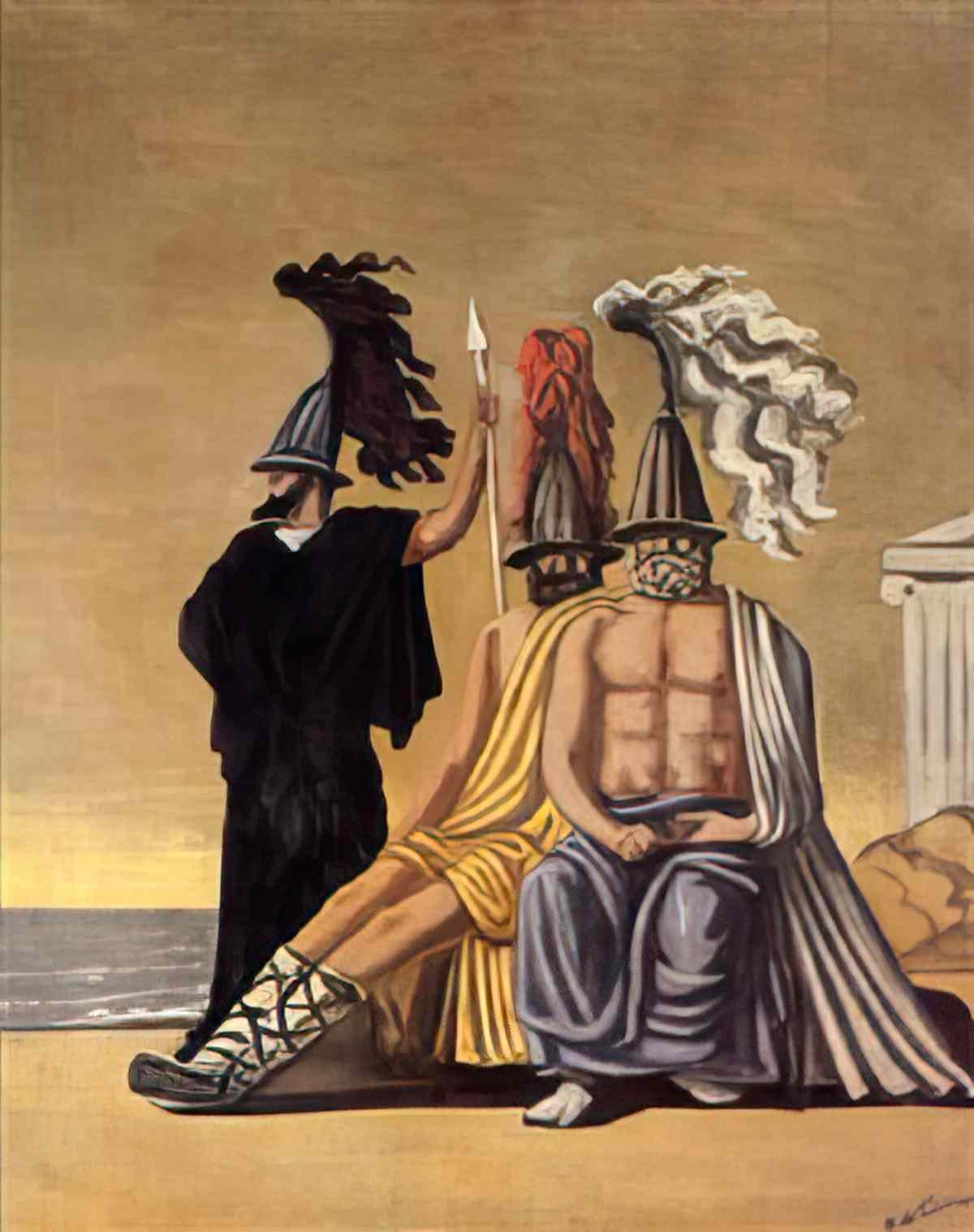 giorgio de chirico colonne e foresta nella stanza Art A4 Photo Print