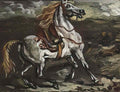 giorgio de chirico dioscuro e cavallo sulla spiaggia Art A4 Photo Print