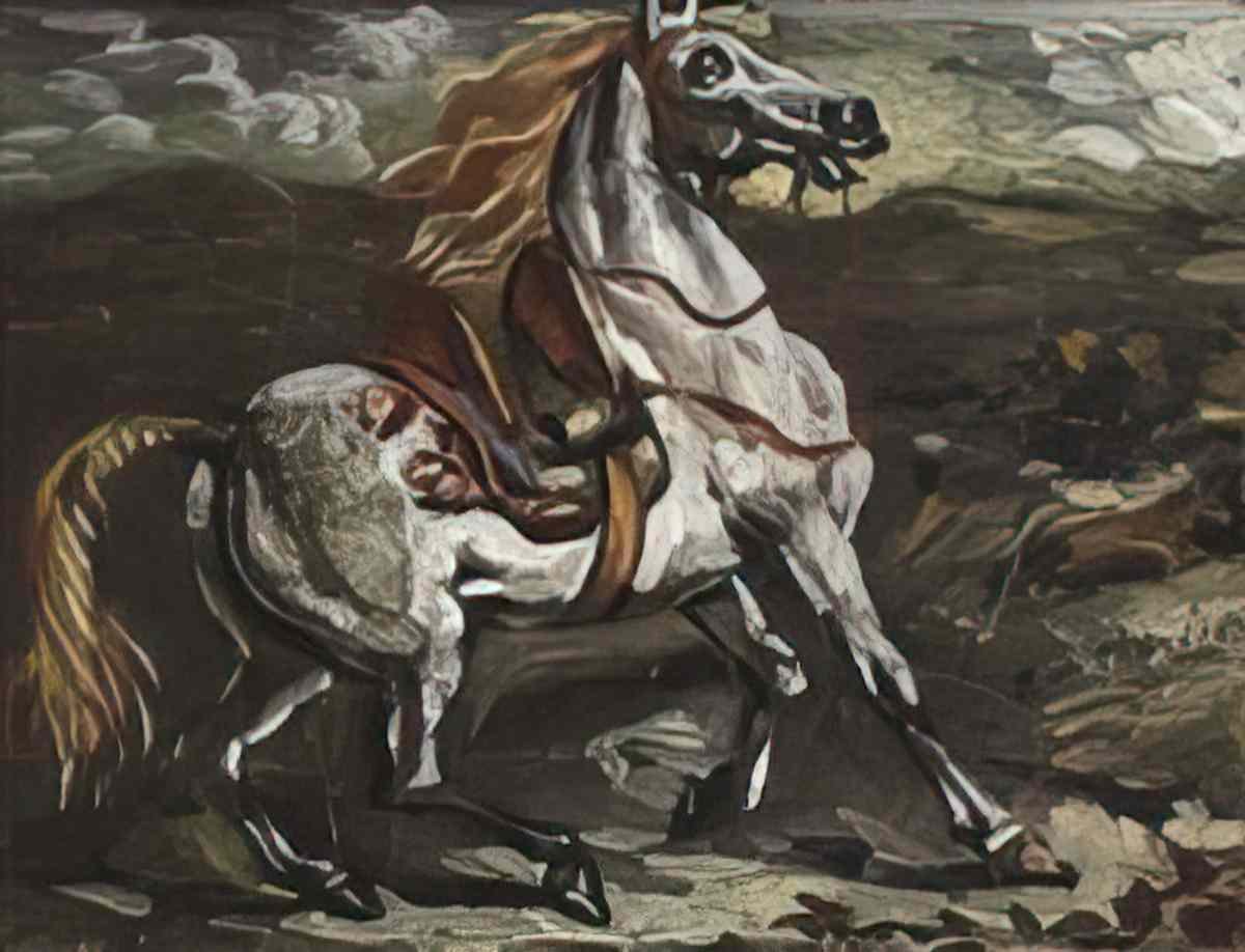 giorgio de chirico dioscuro e cavallo sulla spiaggia Art A4 Photo Print