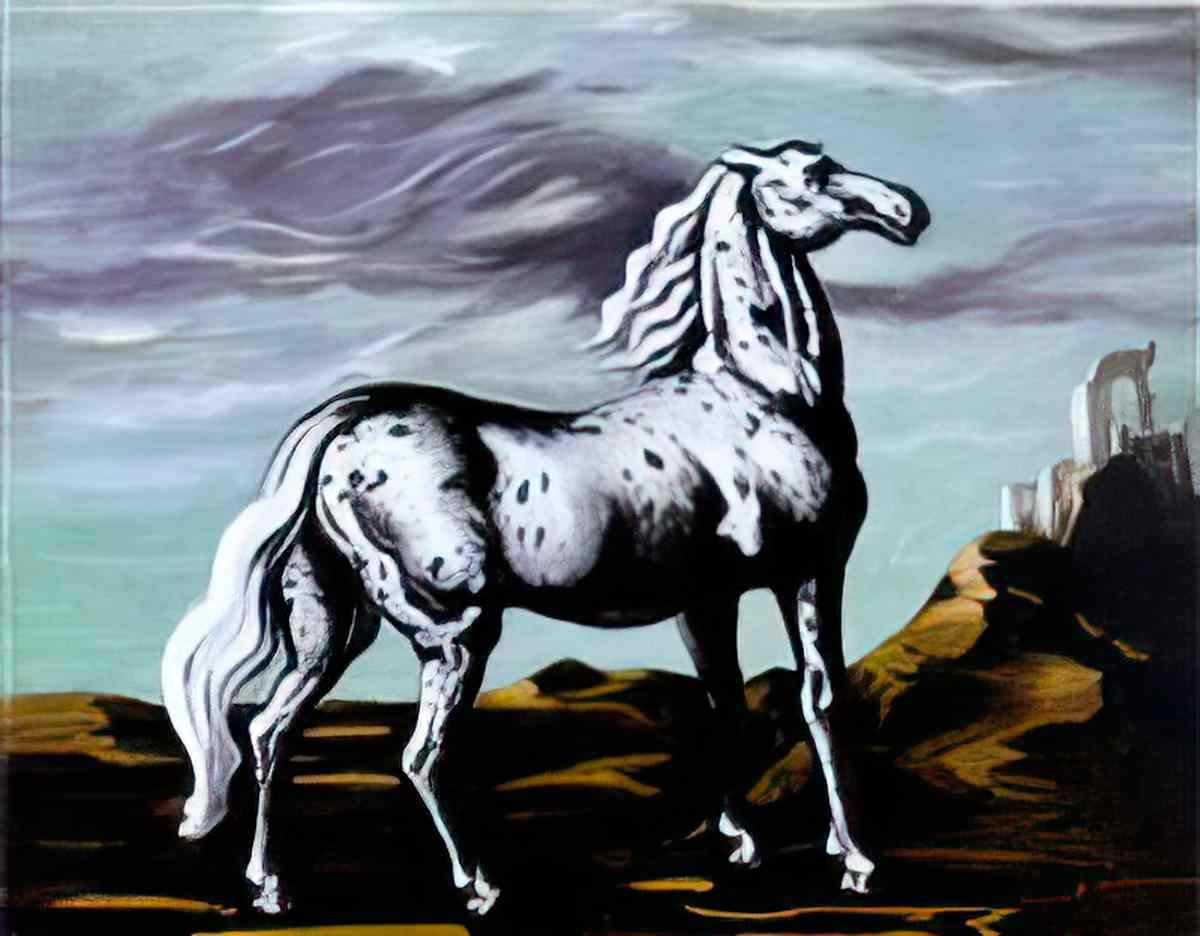 giorgio de chirico il cavallo pezzato Art A4 Photo Print