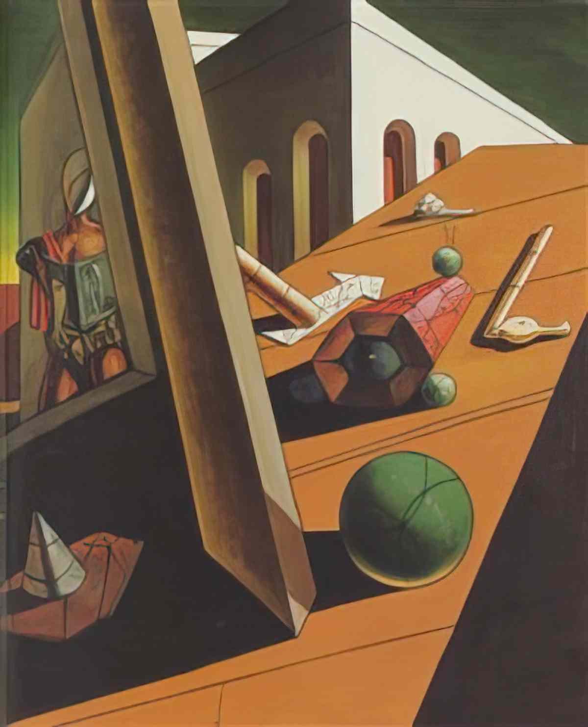 giorgio de chirico interieur metaphysique avec ballon Art A4 Photo Print