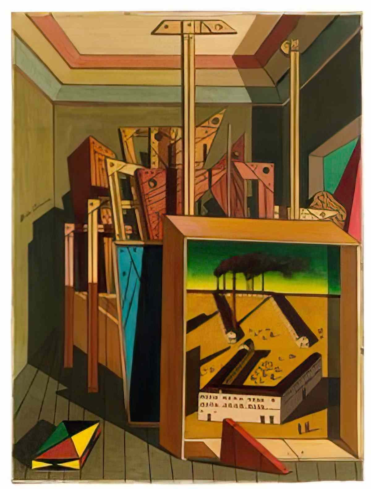 giorgio de chirico interno metafisico con officina Art A4 Photo Print