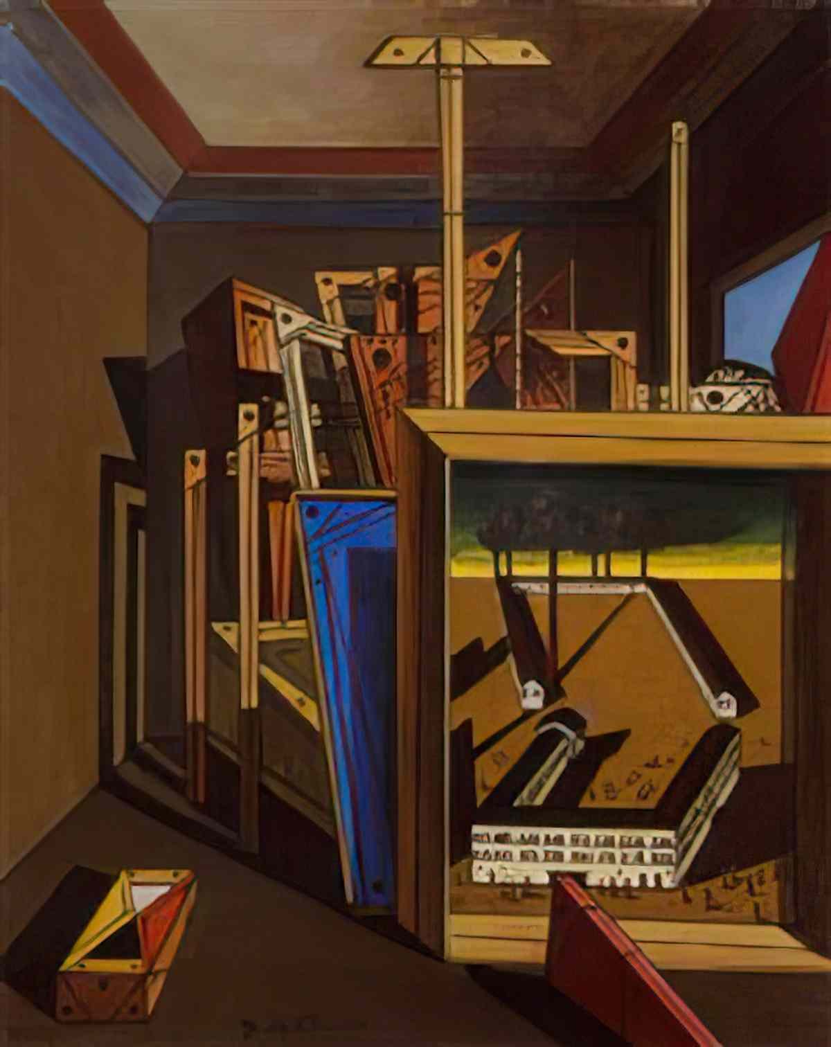 giorgio de chirico interno metafisico con officina2 Art A4 Photo Print