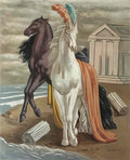 giorgio de chirico le cheval dagamemnon due cavalli sulla spiaggia Art A4 Photo Print