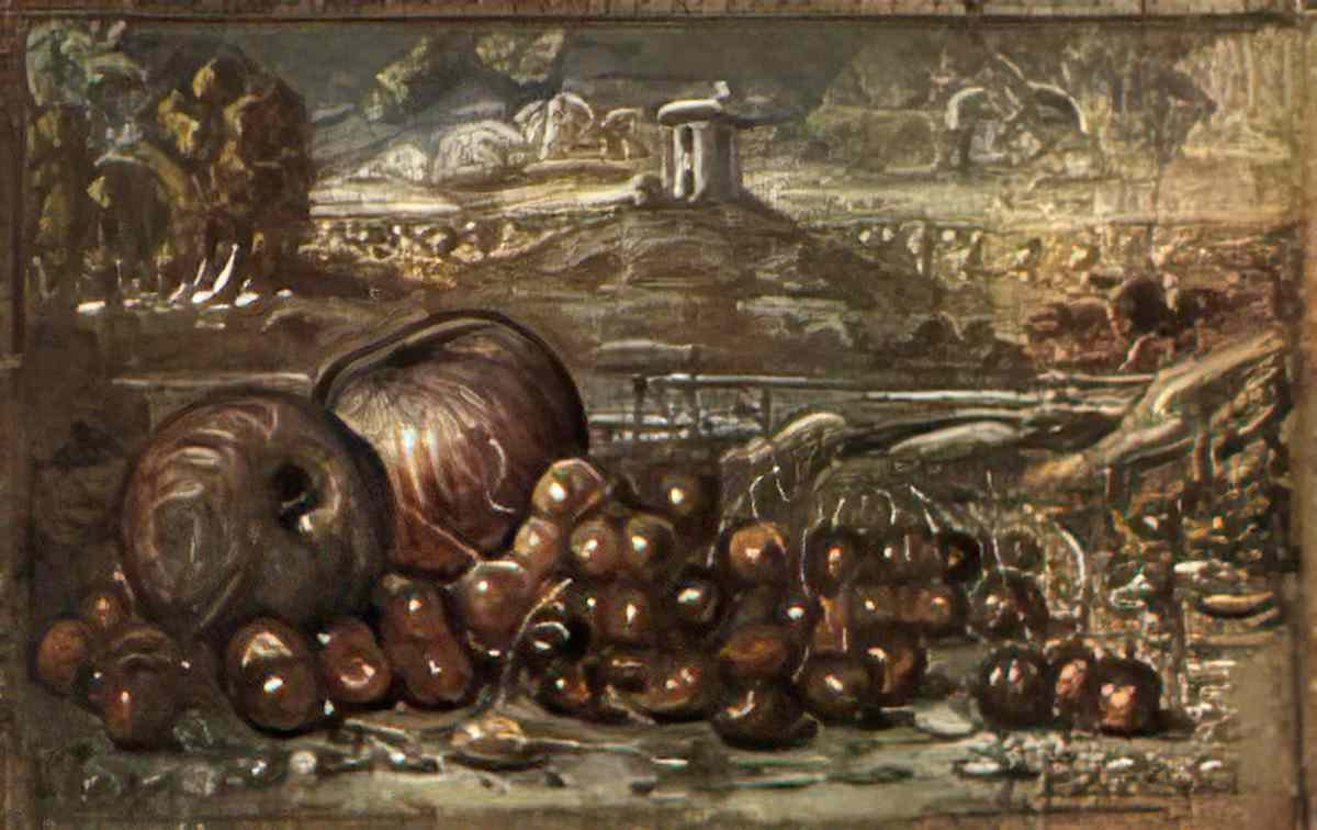 giorgio de chirico natura morta con ciliegie Art A4 Photo Print