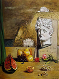 giorgio de chirico nature morte a la tete dapollon Art A4 Photo Print