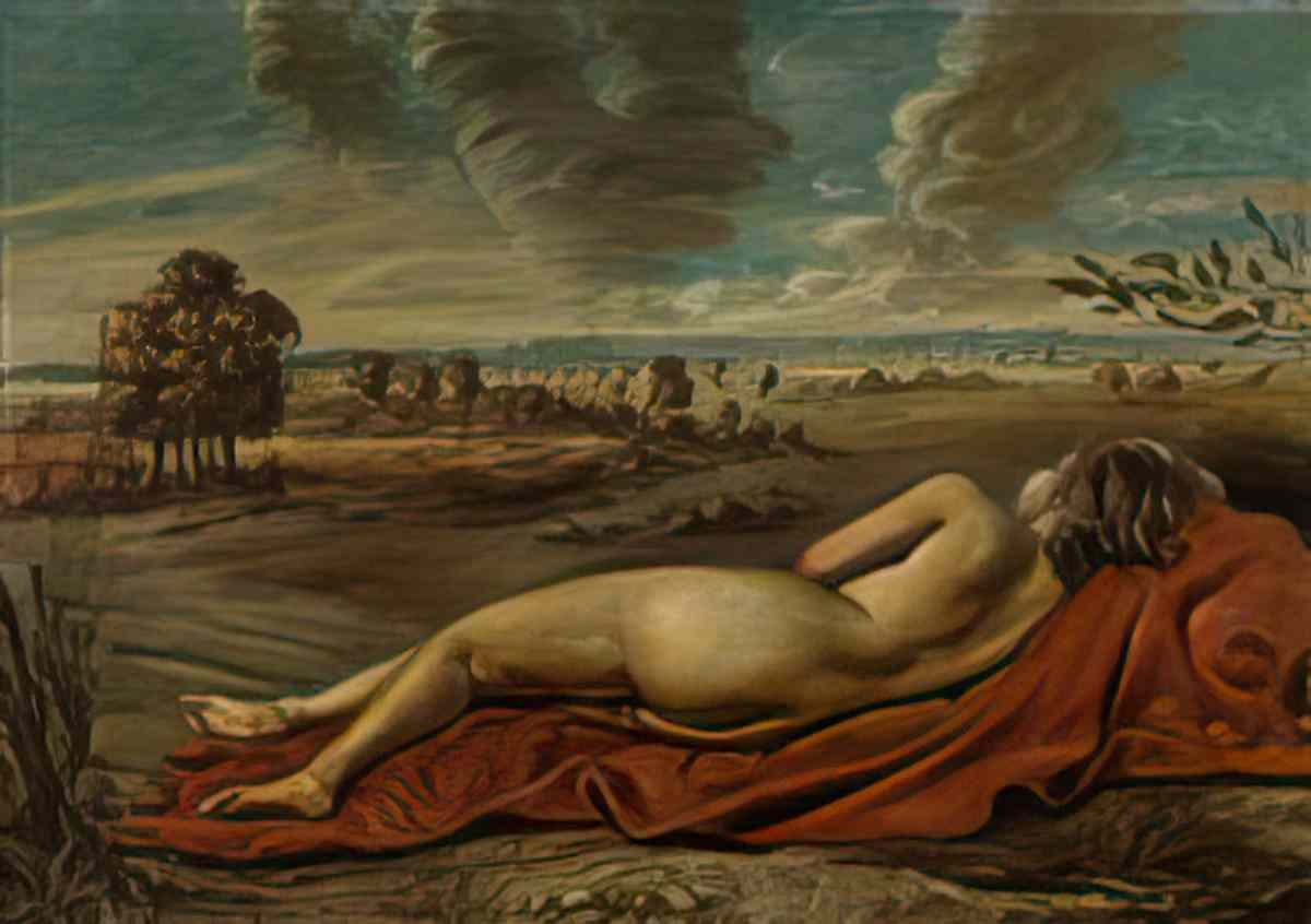 giorgio de chirico nudo in un paese Art A4 Photo Print