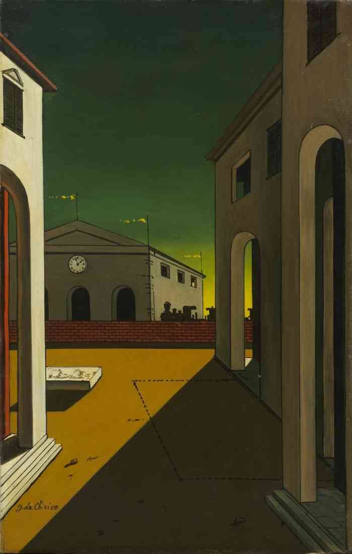 giorgio de chirico piazza ditalia con piedistallo vuoto A4 Photo Print