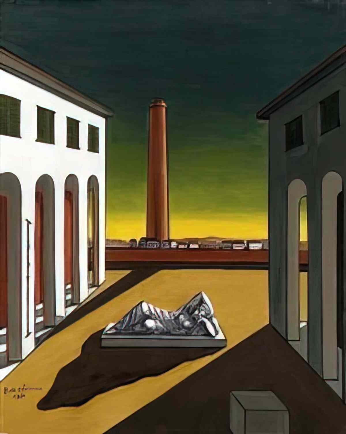 giorgio de chirico piazza ditalia pomeriggio destate Art A4 Photo Print