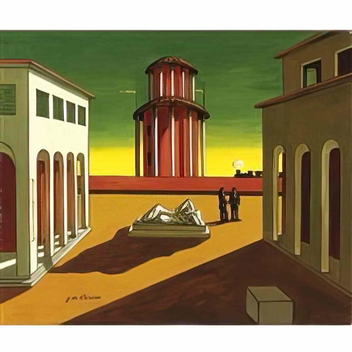 giorgio de chirico natura morta con frutta e scultura Art A4 Photo Print
