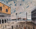 giorgio de chirico piazzetta s marco e lisola di s giorgio piazza sa Art A4 Photo Print