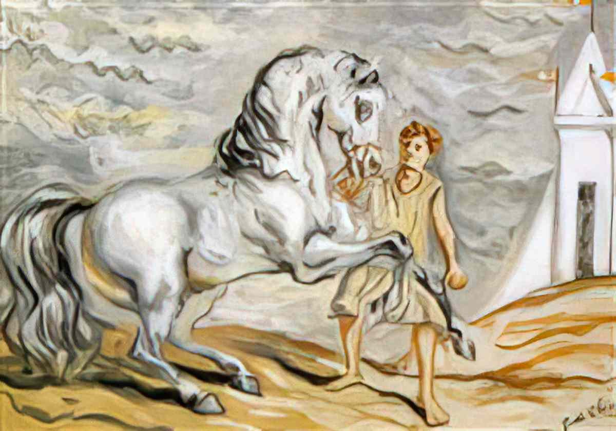 giorgio de chirico piazza ditalia con arianna9 Art A4 Photo Print