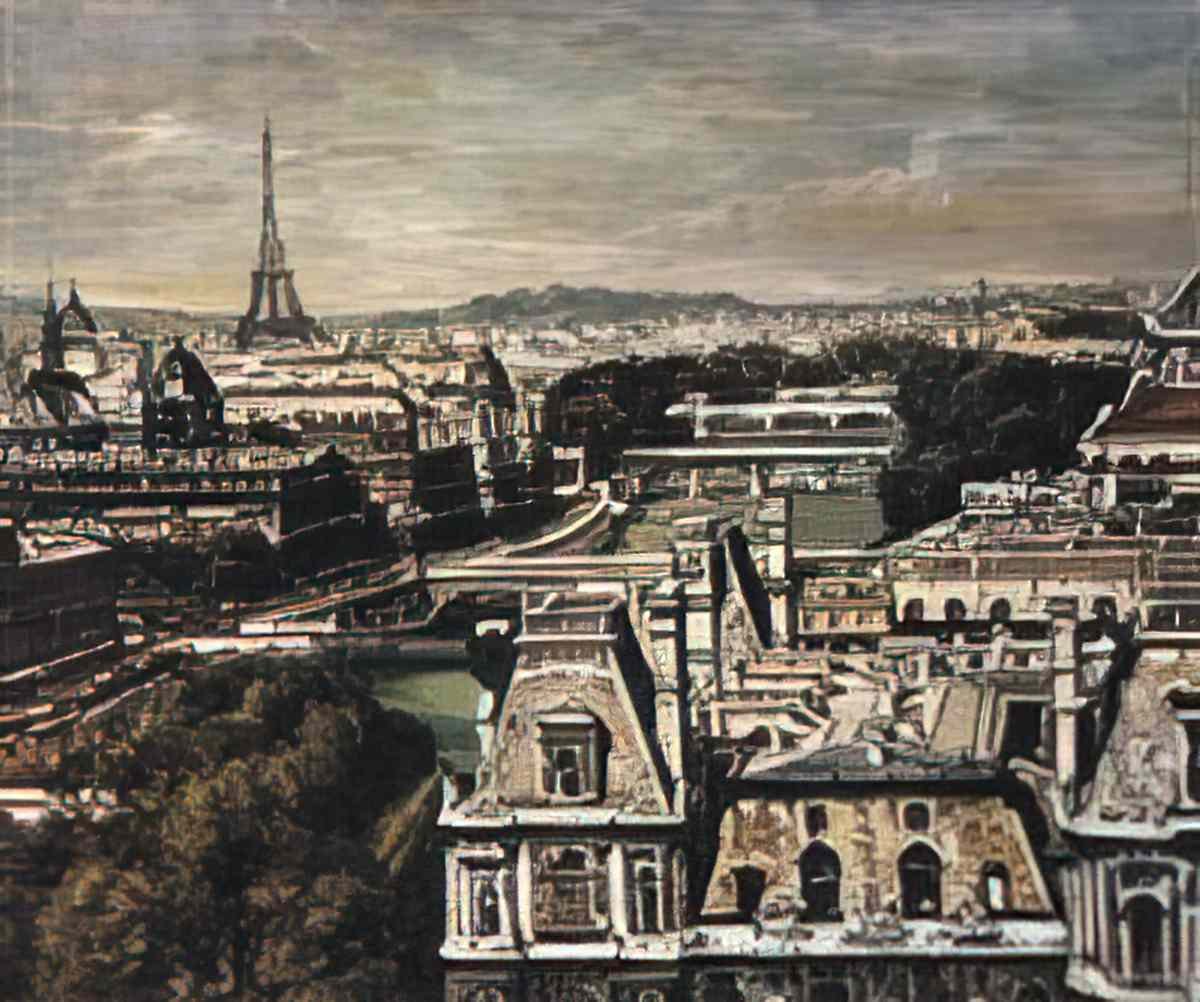 giorgio de chirico veduta di parigi con la torre eiffel1 Art A4 Photo Print