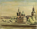 giorgio de chirico veduta di praga con ponte sulla moldava Art A4 Photo Print