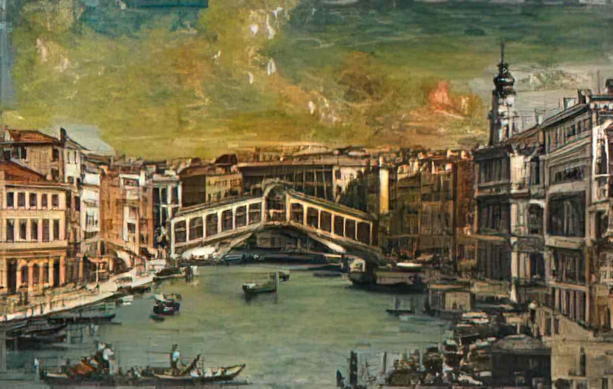 giorgio de chirico venezia ponte di rialto Art A4 Photo Print