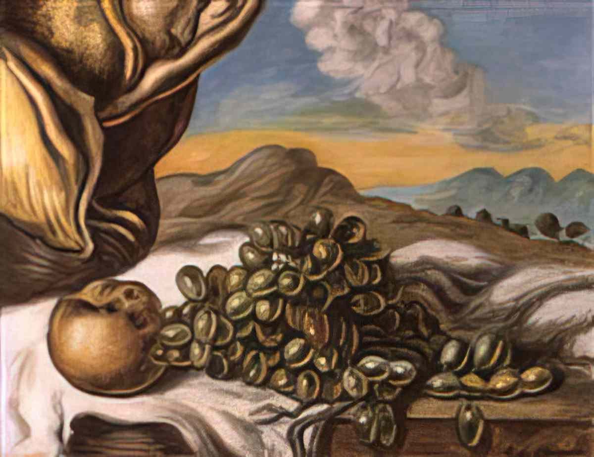 giorgio de chirico vita silente con uva1 Art A4 Photo Print