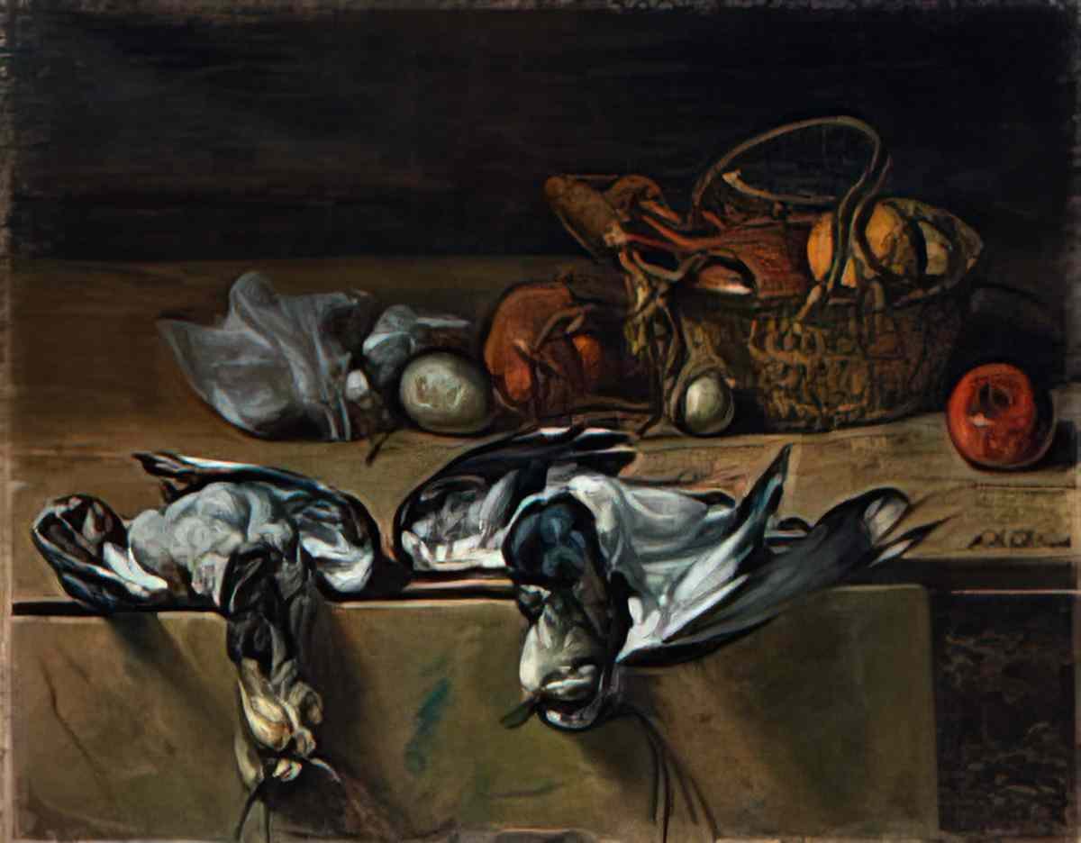 giorgio de chirico vita silente di uccelli con canestro Art A4 Photo Print