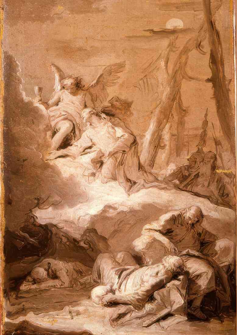 giovanni battista tiepolo the agony in the garden crop A4 Photo Print