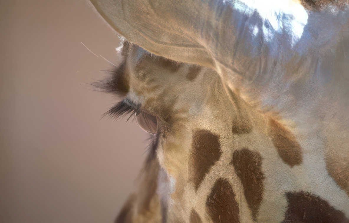 giraffe head eye Vintage A4 Photo Print