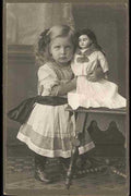 girl doll table Vintage world war A4 Photo Print