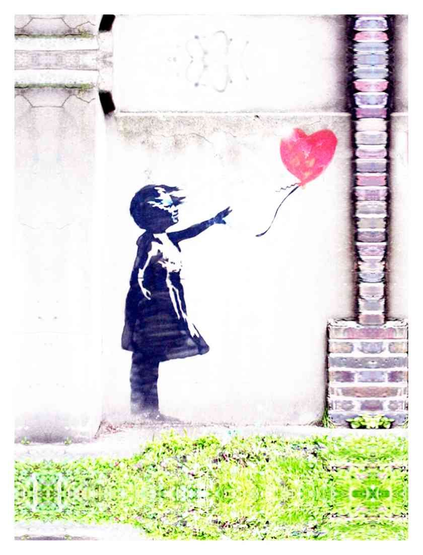 girl with balloon 4 plus light 1520 A4 Photo Print