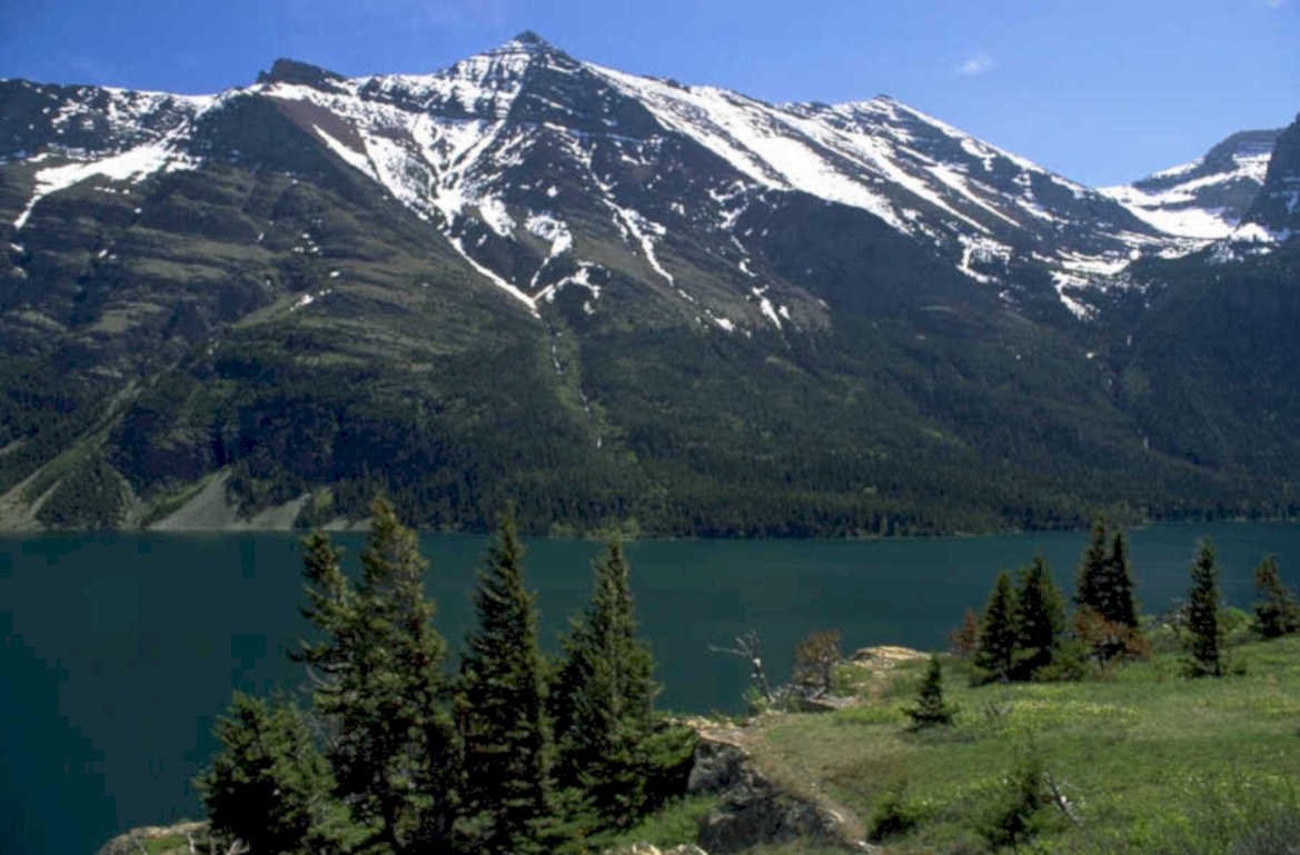 glacier lake mountains 1980s 1990s A4 Photo Print