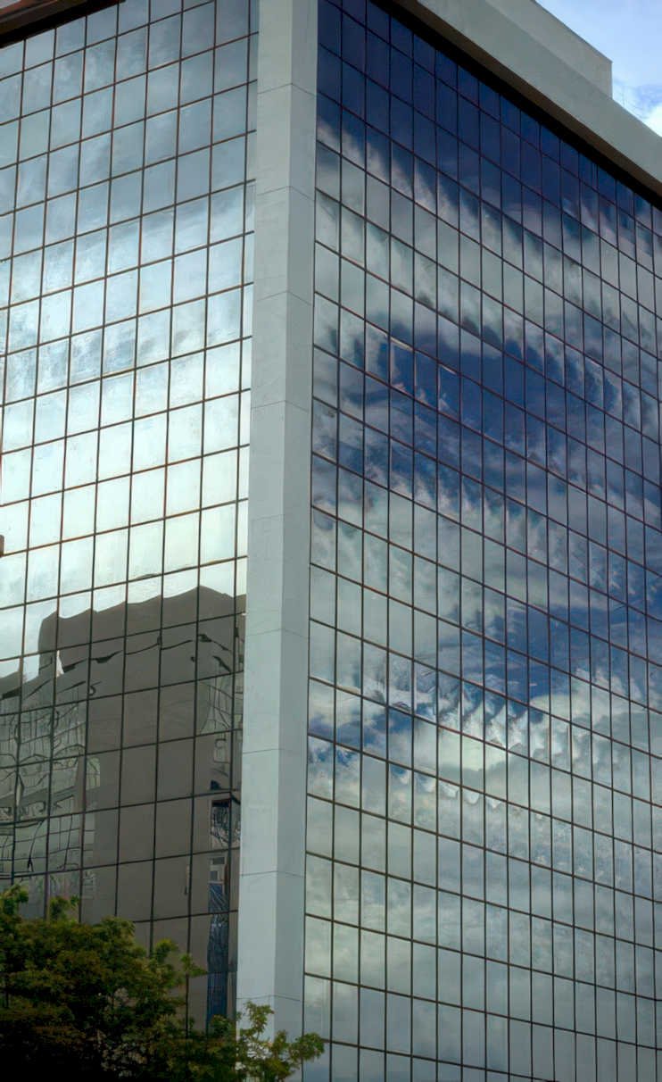 glass office reflection Vintage A4 Photo Print