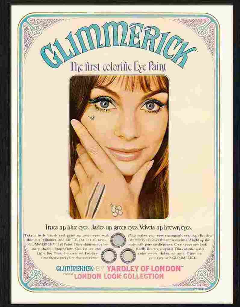 glimmerick eye makeup 1960s Advert A4 Photo Print