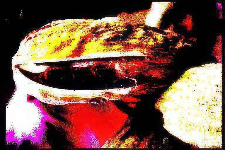 glitch hamburger bun Vintage A4 Photo Print