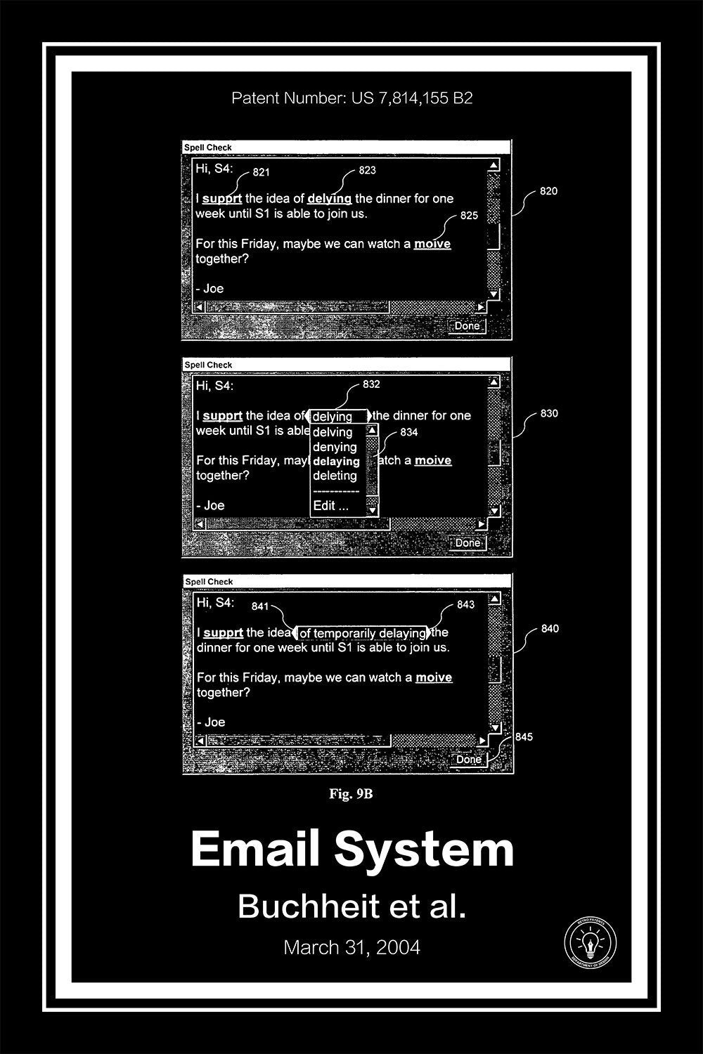gmail patent print black A4 Photo Print