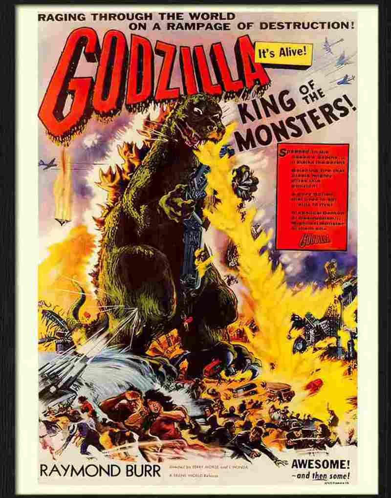 godzilla movie poster 1956 Advert A4 Photo Print