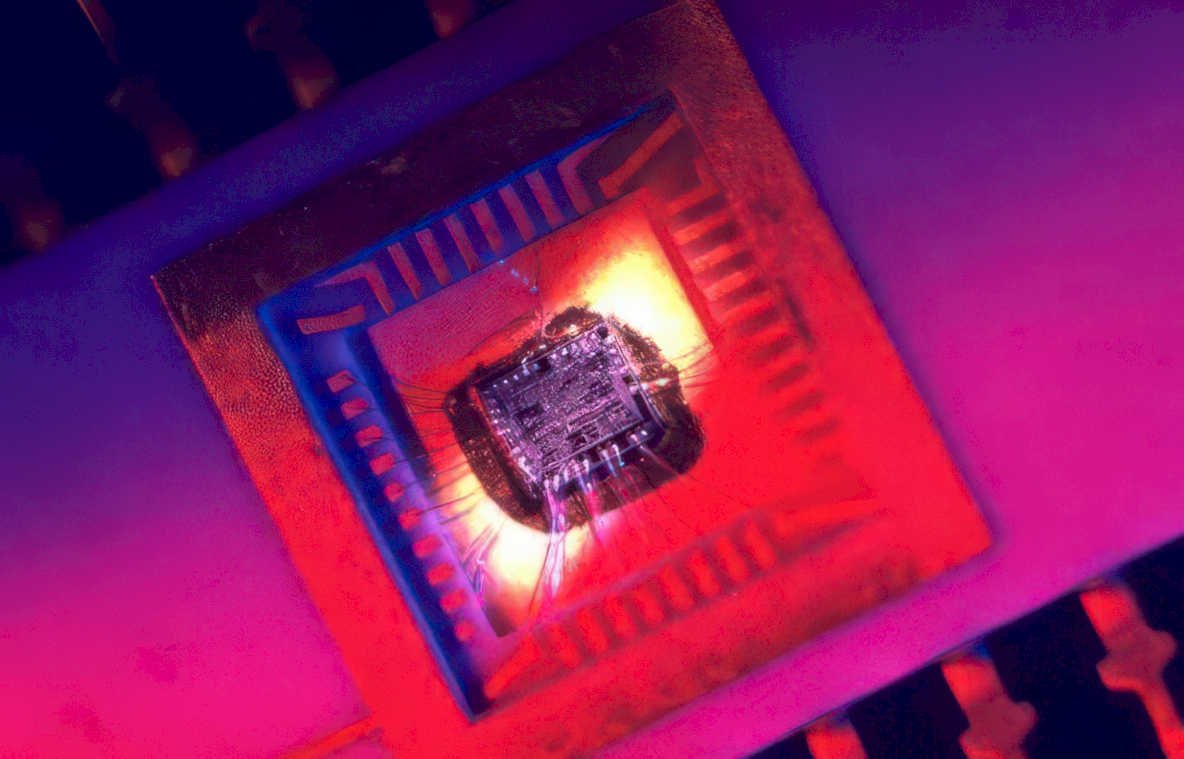 gold chip microchip Vintage A4 Photo Print
