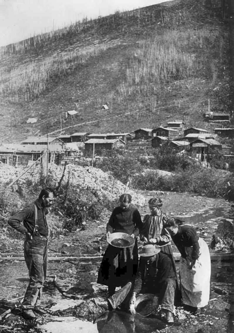 gold panning creek Vintage world war A4 Photo Print