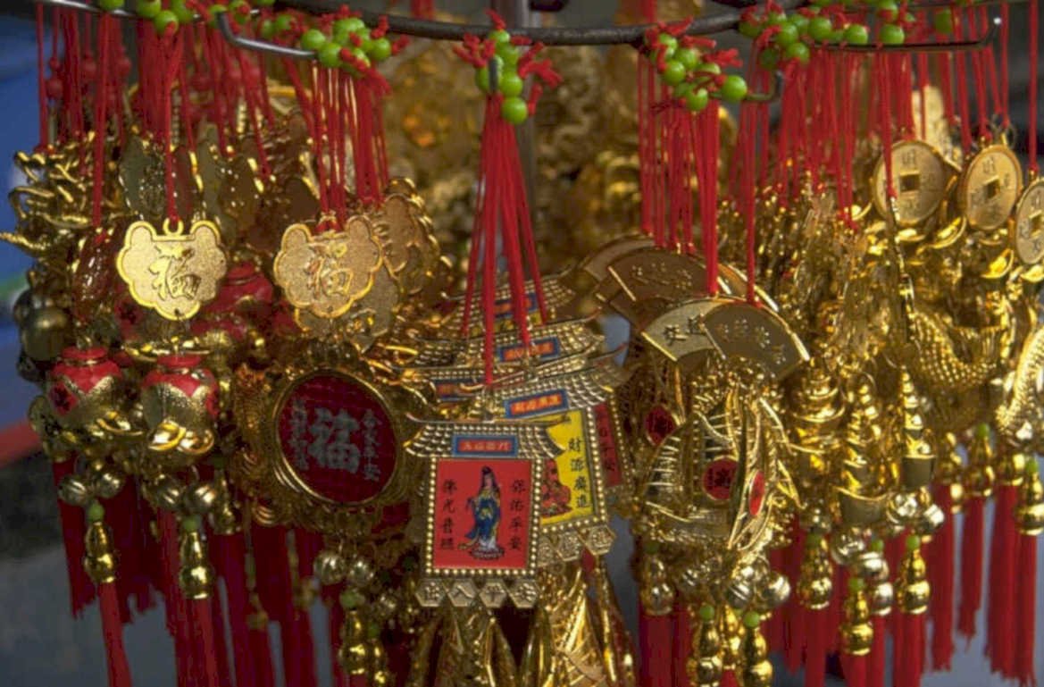 gold red ornaments 1980s 1990s A4 Photo Print