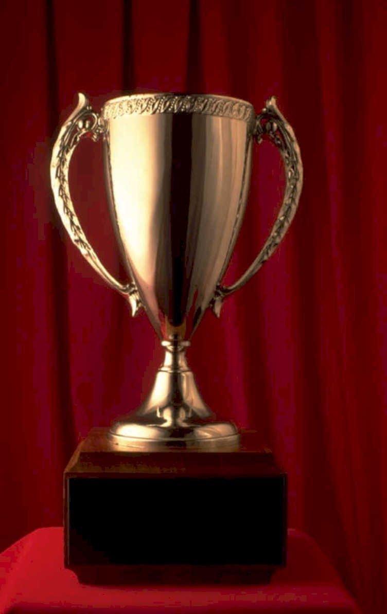 gold trophy red 1980s 1990s A4 Photo Print