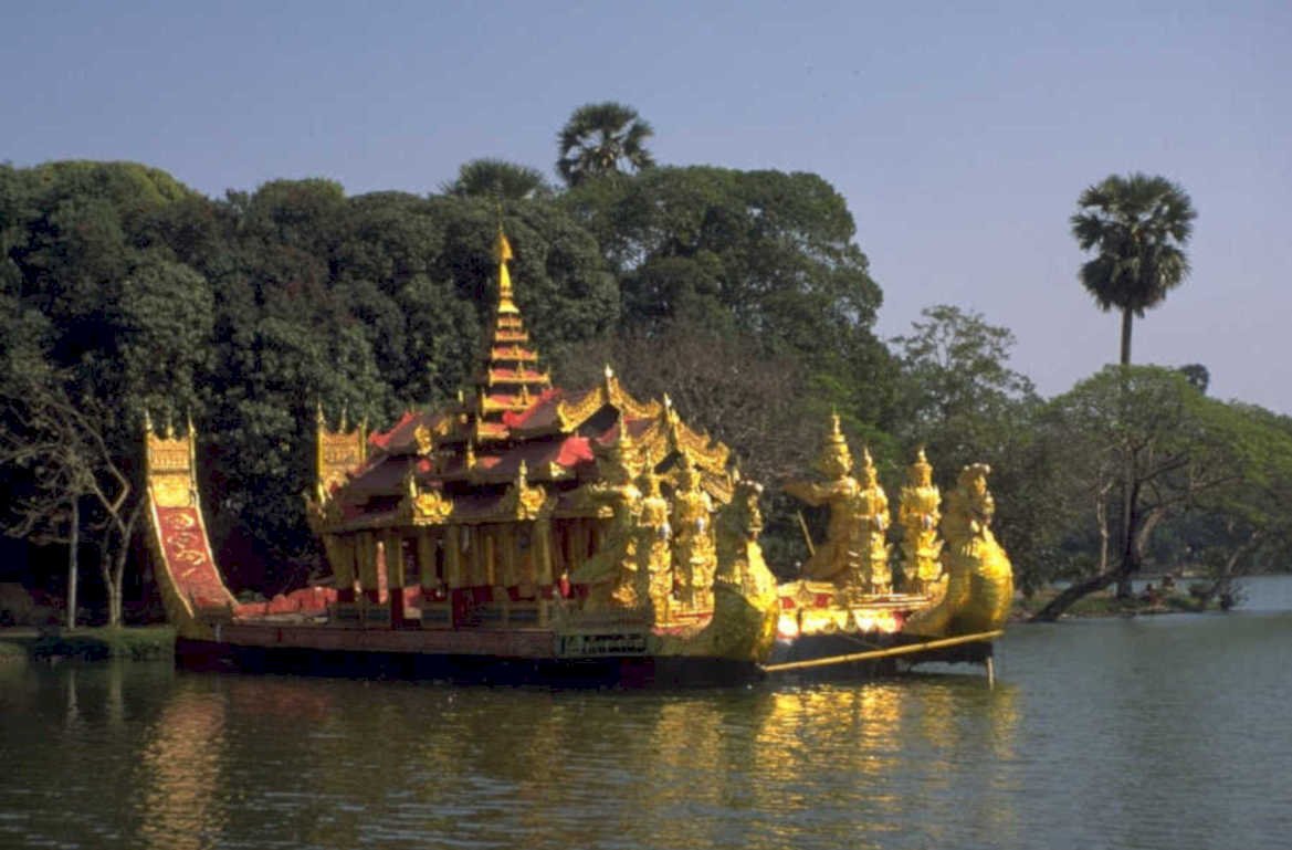 golden barge temple 1980s 1990s A4 Photo Print