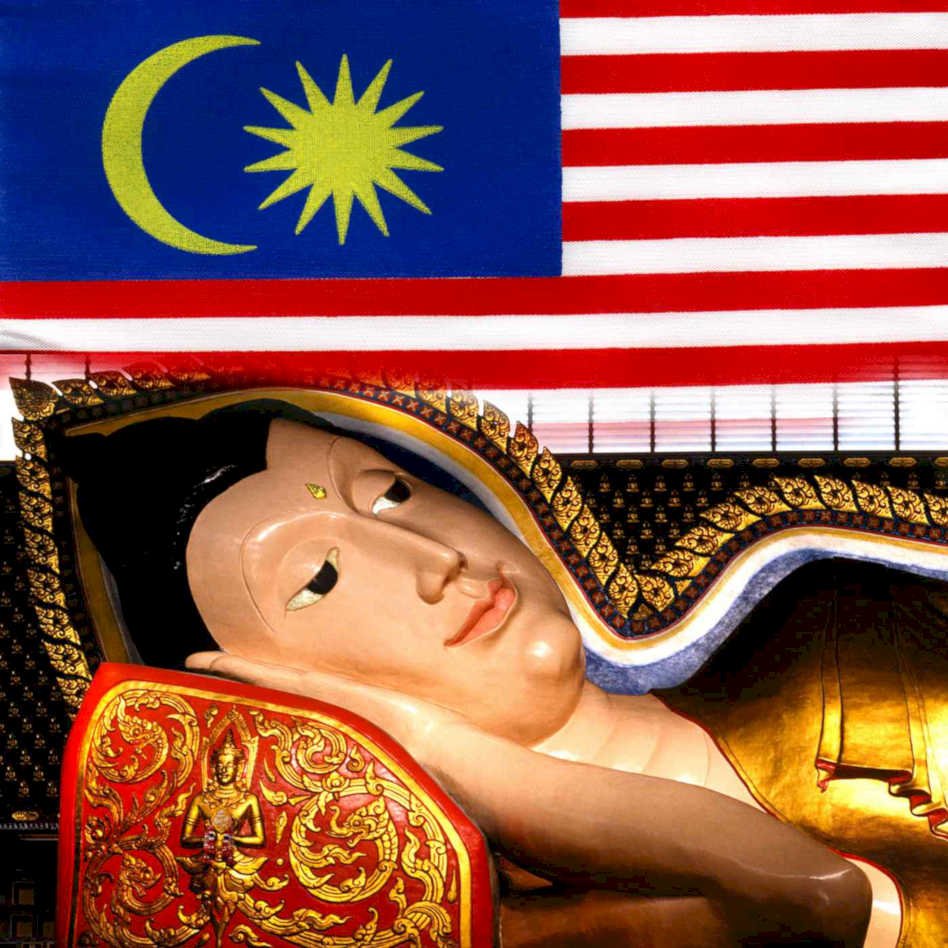 golden buddha flags Flags1980s A4 Photo Print