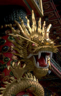 golden dragon statue 1980s 1990s A4 Photo Print